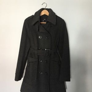 Double breasted H&M coat with belt